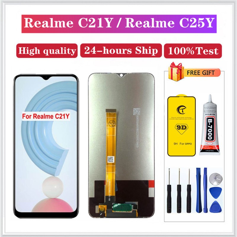 LCD TOUCHSCREEN REALME C21Y LCD REALME C25Y COMPLETE FULLSET LCD TOUCHSCREEN ORIGINAL LCD REALME C25