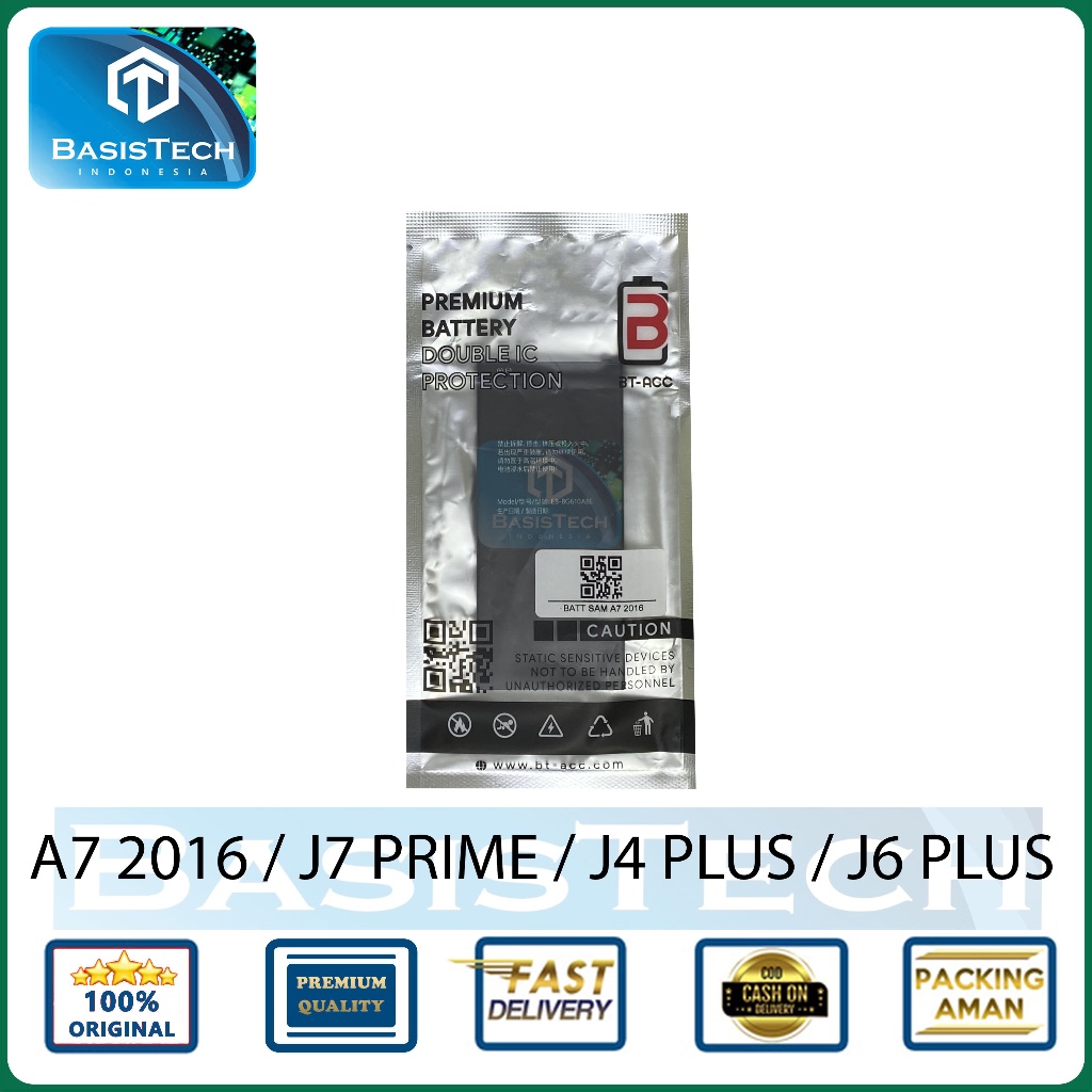 BATERAI SAMSUNG A7 2016 J7 PRIME J4 PLUS J6 PLUS BT-ACC BASISTECH DOUBLE IC POWER PROTECTION