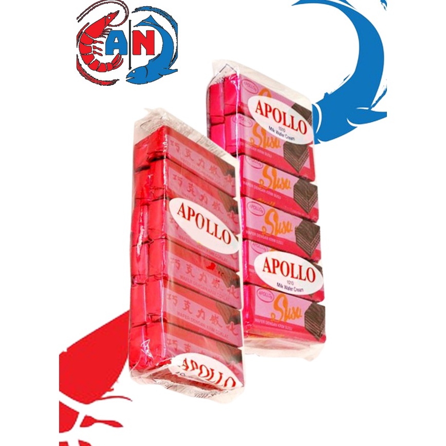 

[✤E88@] ( BERKAH ) APOLLO WAFER MILK CHOCOLATE / APOLO COATED WAFER 12 pcs x 12gr / Wafle / Wafer coklat / wafer susu Product Termurah