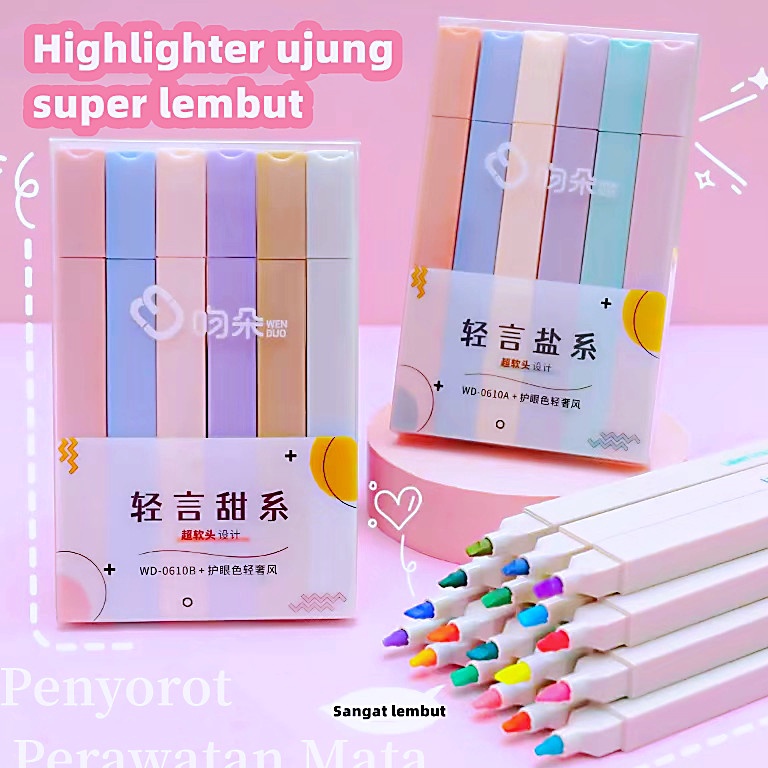 

[EYN59] COD Highlighter MULTICOLOR Highlighter Pastel Pen Diary Marker Alat Tulis Pengganti Stabilo v69wf