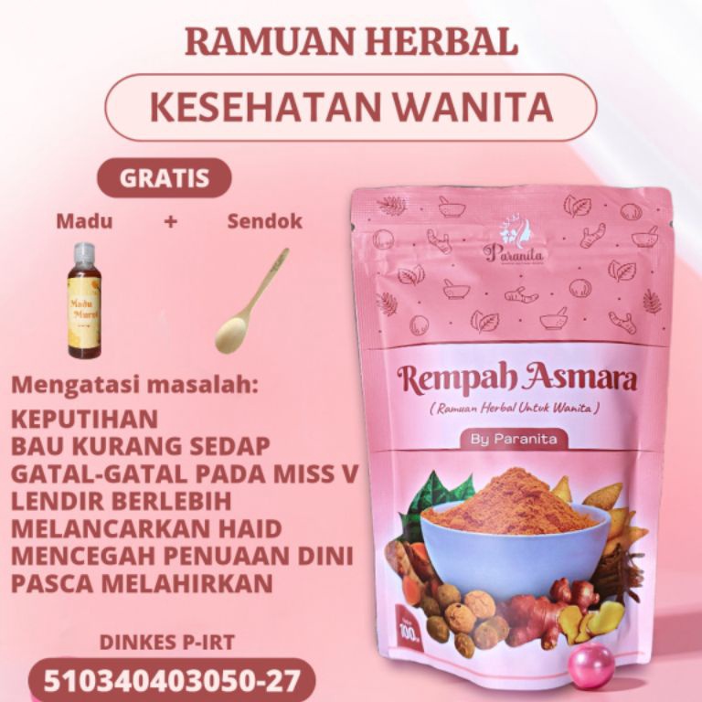 

[COD LA65] REMPAH ASMARA by PARANITA Ramuan Rempah Herbal Jamu Keputihan Kesehatan Wanita Pasca Melahirkan Perapat Perawat Miss V Vagina Kewanitaan Stok Banyak (⌒