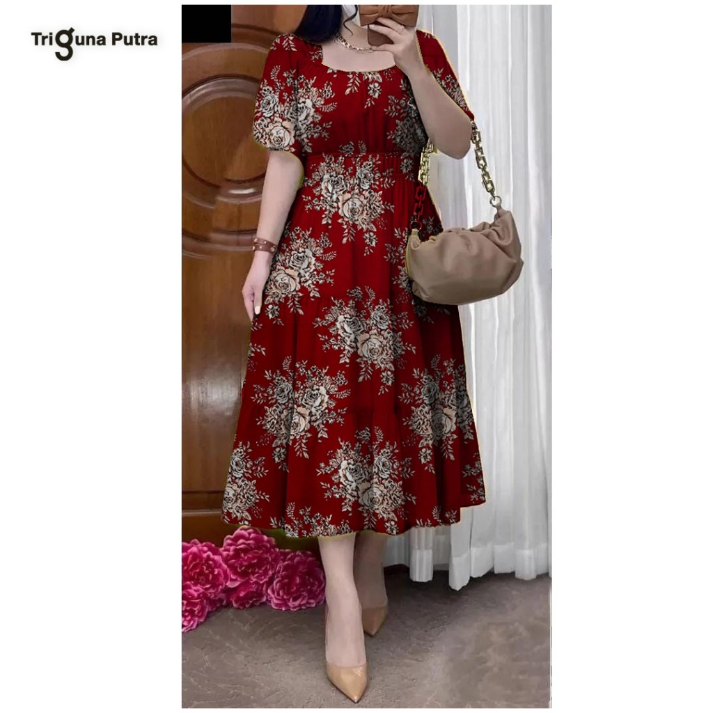 Gaun Wanita Fashion Ibuibu Sexy Dres Pesta Ultah Kristen Natalan Brokat Kegereja Model Baru Natal M 