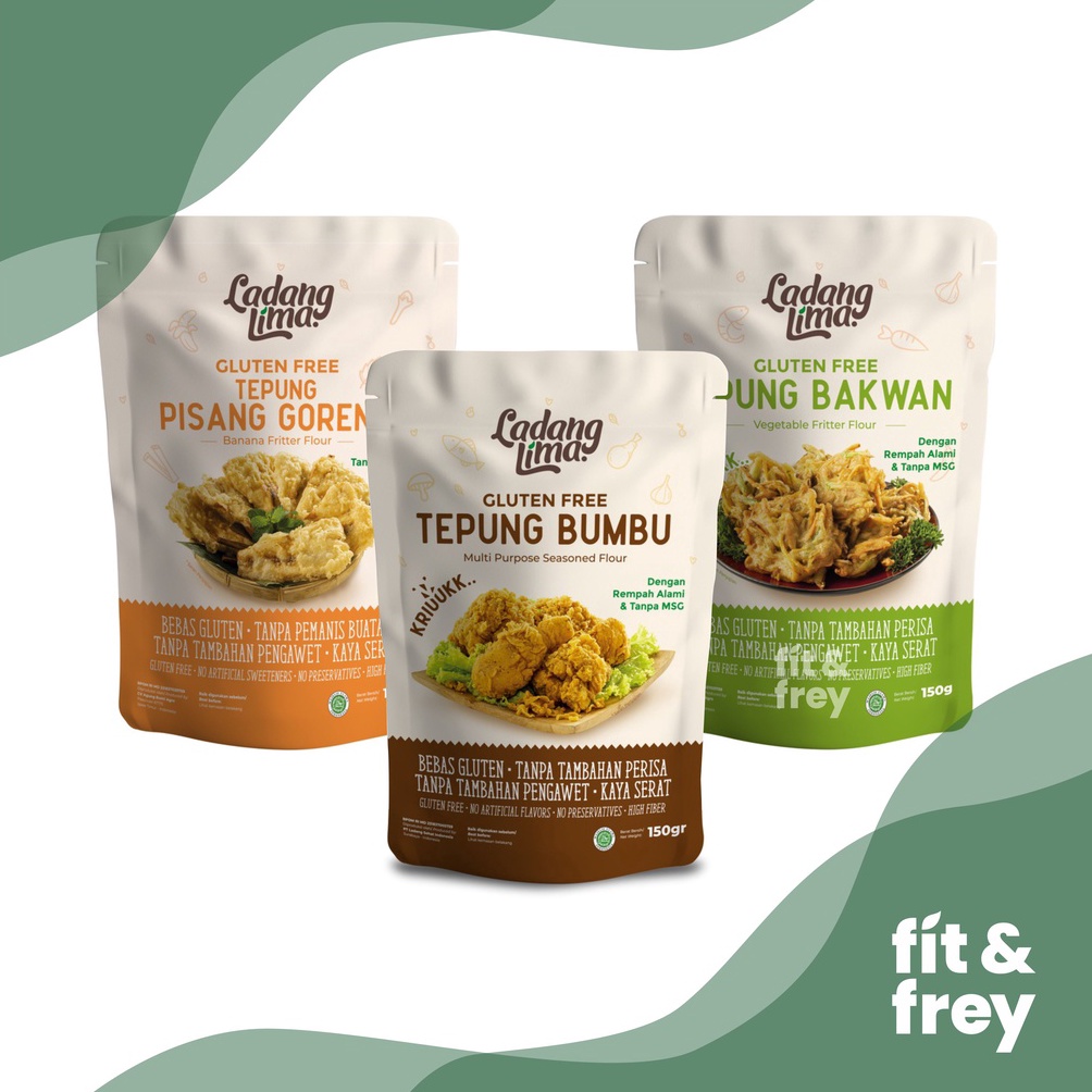 

LADANG LIMA Tepung Bumbu Serbaguna - Gluten Free - No MSG - Tepung Pisang Goreng / Tepung Bakwan ntcap