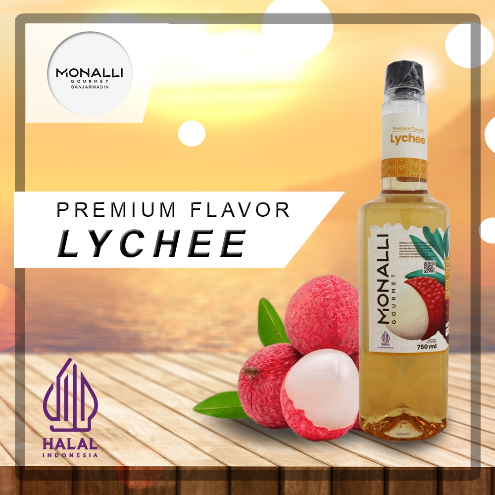 

Monalli Premium Syrup Lychee 750 mL - Sirup Rasa Leci Premium untuk Resto / Cafe