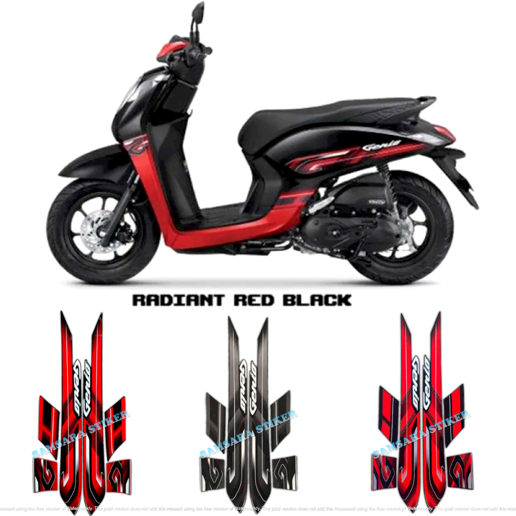 STICKER STRIPING MOTOR HONDA GENIO 110 2022 CBS STANDAR FULL SET