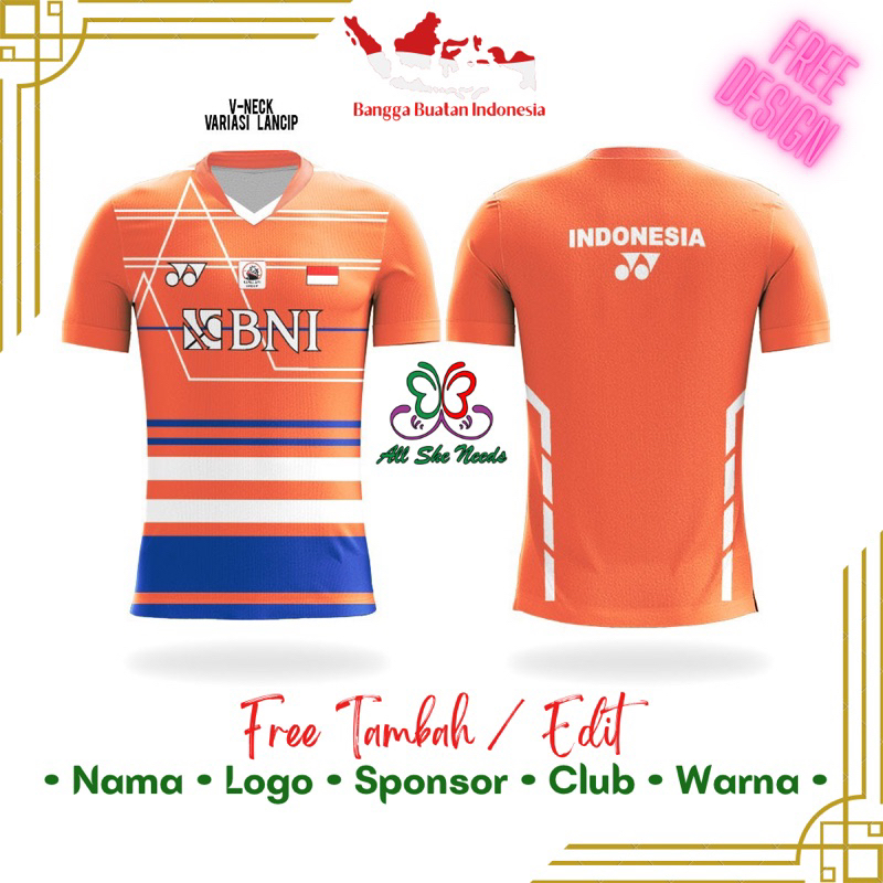 Baju Kaos Jersey Badminton Bulutangkis Jumbo Big Size Printing Custom | VIC YON
