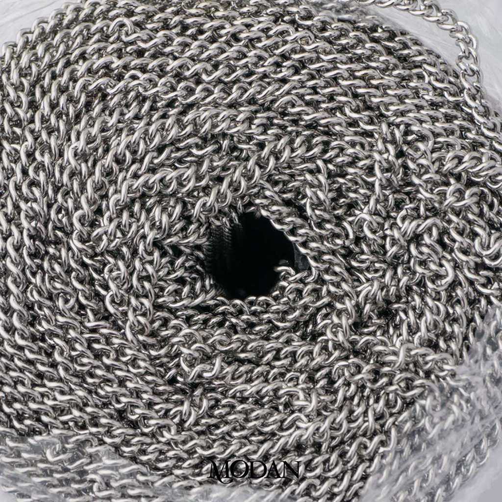 MODAN SUPPLIES - Titanium Plain Cuban Chain Unfinished Chain Rantai Kalung Gelang Sisik Naga Stainle