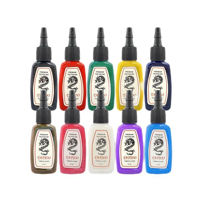 10pcs Tinta Tato Permanen Tato Tinta Set 10 Warna 15ml Ink Tato Tinta Tattoo Set Kulit Kecantikan