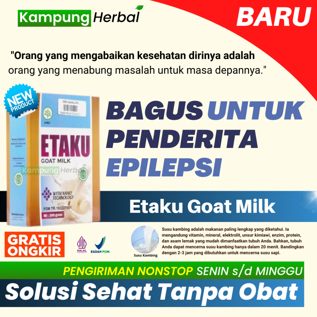 

Susu Buat Penderita Diabetes Rendah Gula Rendah Laktosa Bantu Pembentukan Insulin ETAKU GOAT MILK 200gr