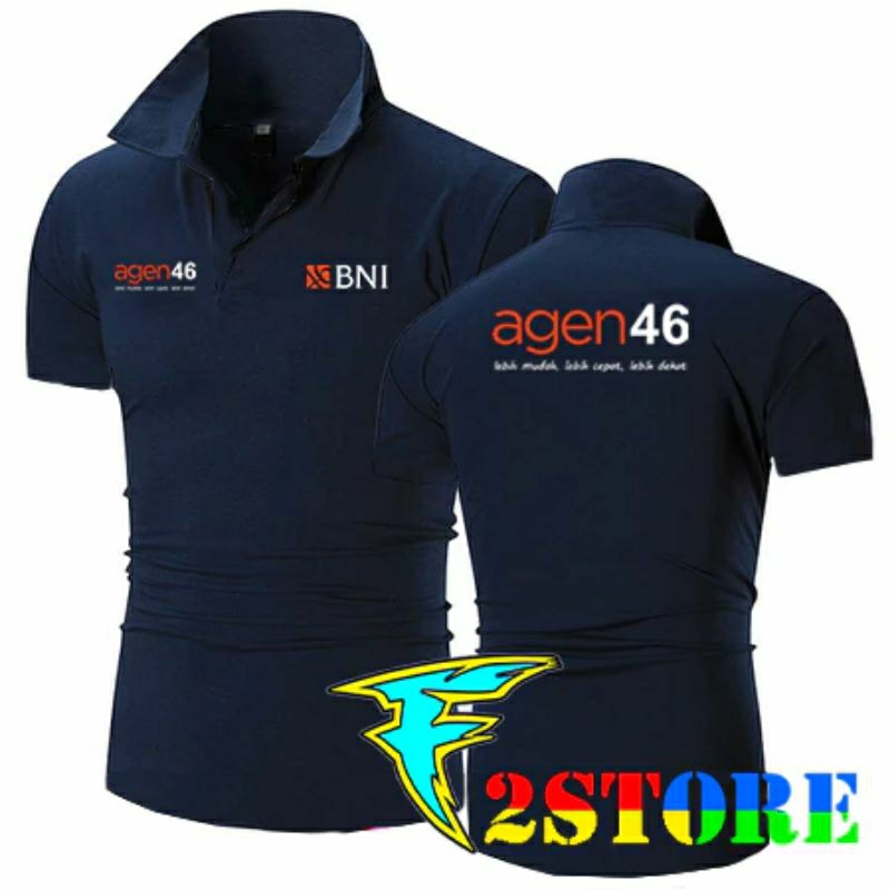 BAJU TSHIRTS MODEL POLO KERAH-AGEN46 BNI-TANGAN PENDEK