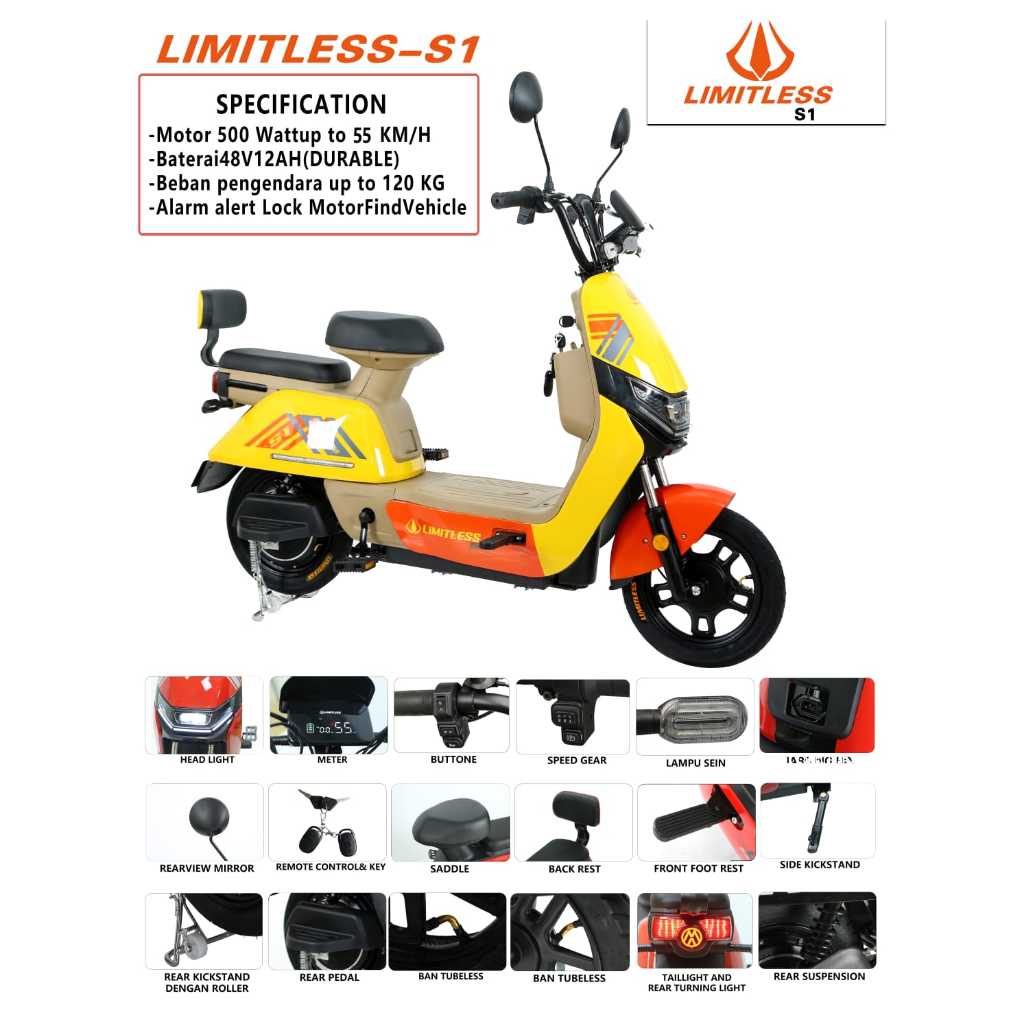 PROMO AKHIR TAHUN GRATIS ONGKIR KHUSUS JABODETABEK SELIS Limitless S1 Murah Sepeda Listrik
