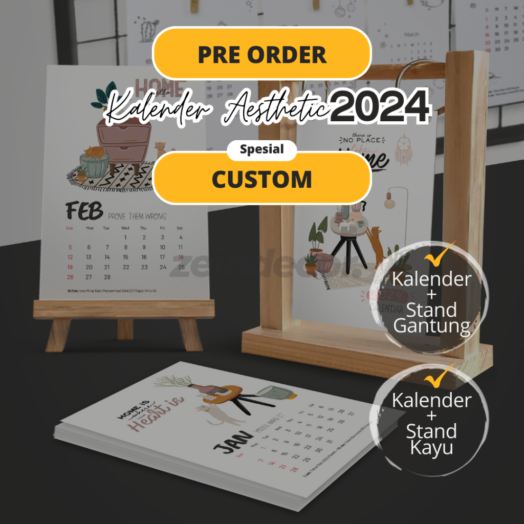 

CUSTOM!! Kalender Meja A6 Easel atau Stand Gantung Via PRE ORDER