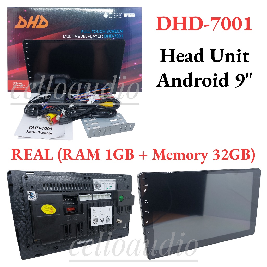 Head Unit Android 9" DHD-7001 Headunit Double Din 9 Inch DHD 7001