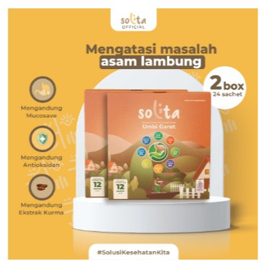 

SOLITA BUNDLE 2 Box Minuman Serbuk Umbi Garut Isi 12 Sachet Rasa Thai Tea untuk Atasi Asam Lambung, Maag, dan GERD