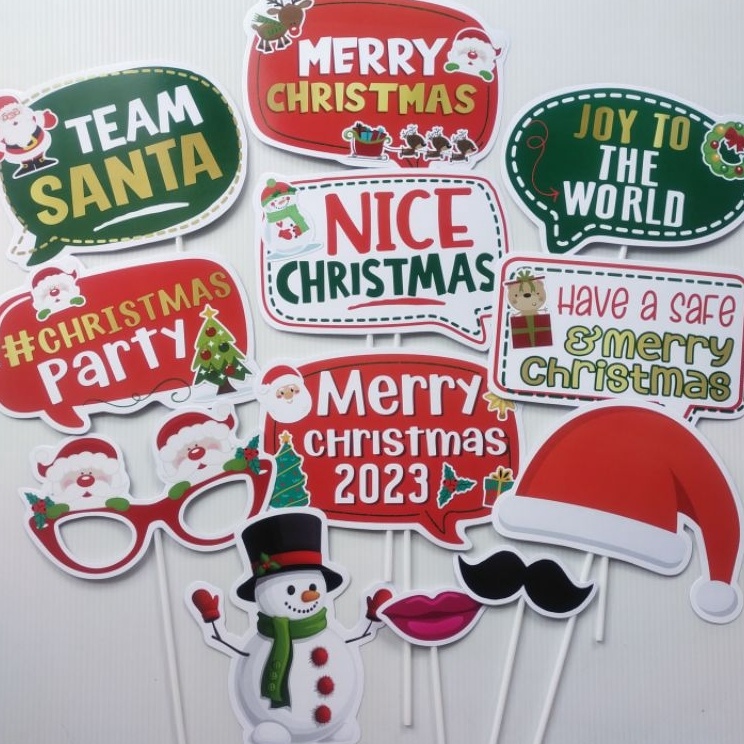 PHOTOBOOTH NATAL PHOTO PROPS CHRISTMAS TAHUN BARU PROPERTI AKSESORIS DEKORASI NATAL bgw