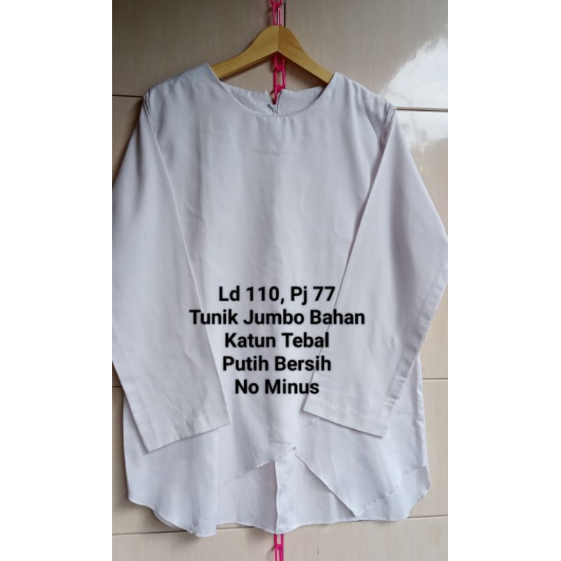 PL Tunik Katun Jumbo Putih Murah