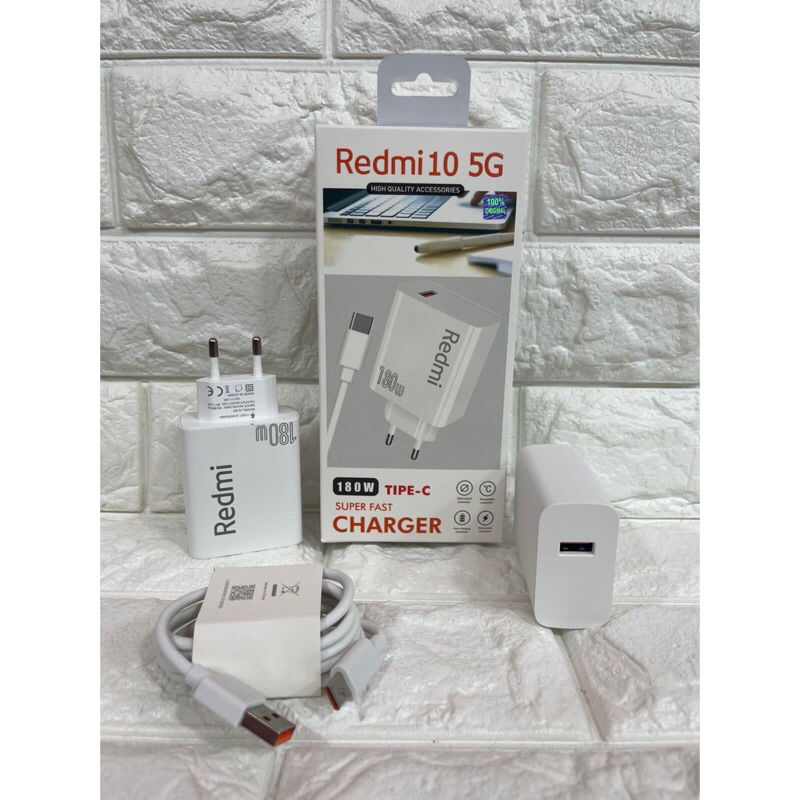 Charger Casan Ori Redmi 10 5G 180W Colokan Type C Support FastCharging