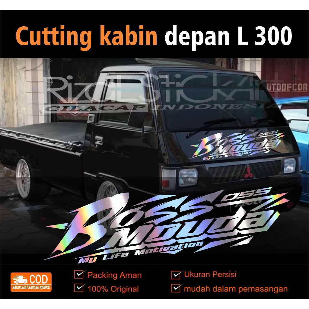stiker kabin depan l300 cutting stiker pick up l300