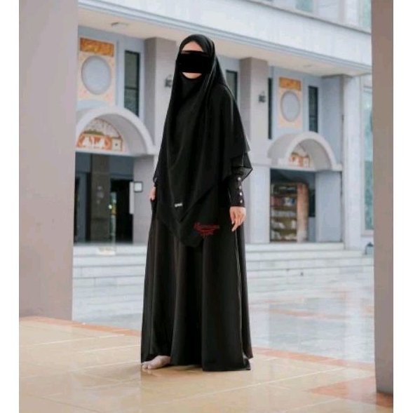 Abaya mukminah by Khumaira Syari / gamis hitam / abaya hitam / Khumaira Syari