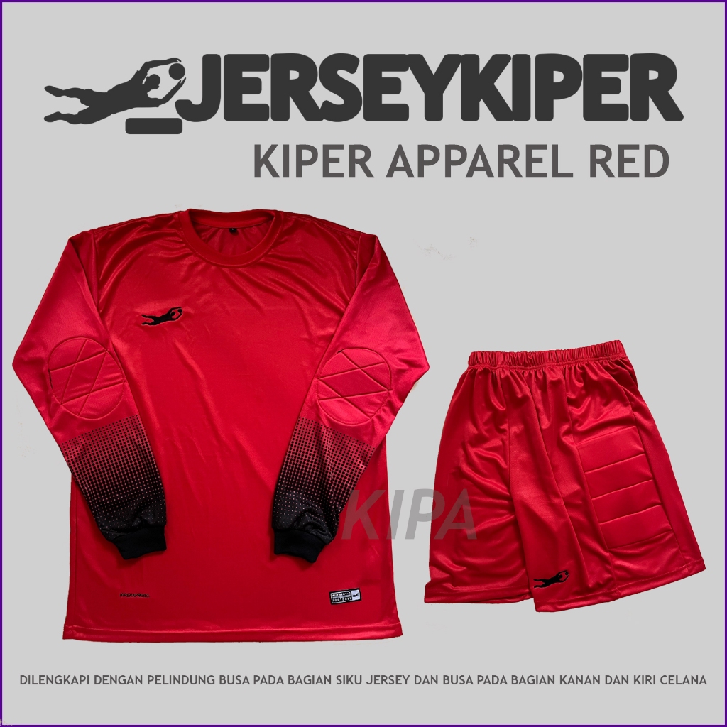Jersey Kiper / Baju Kiper Apparel Red Full Busa SATU STEL