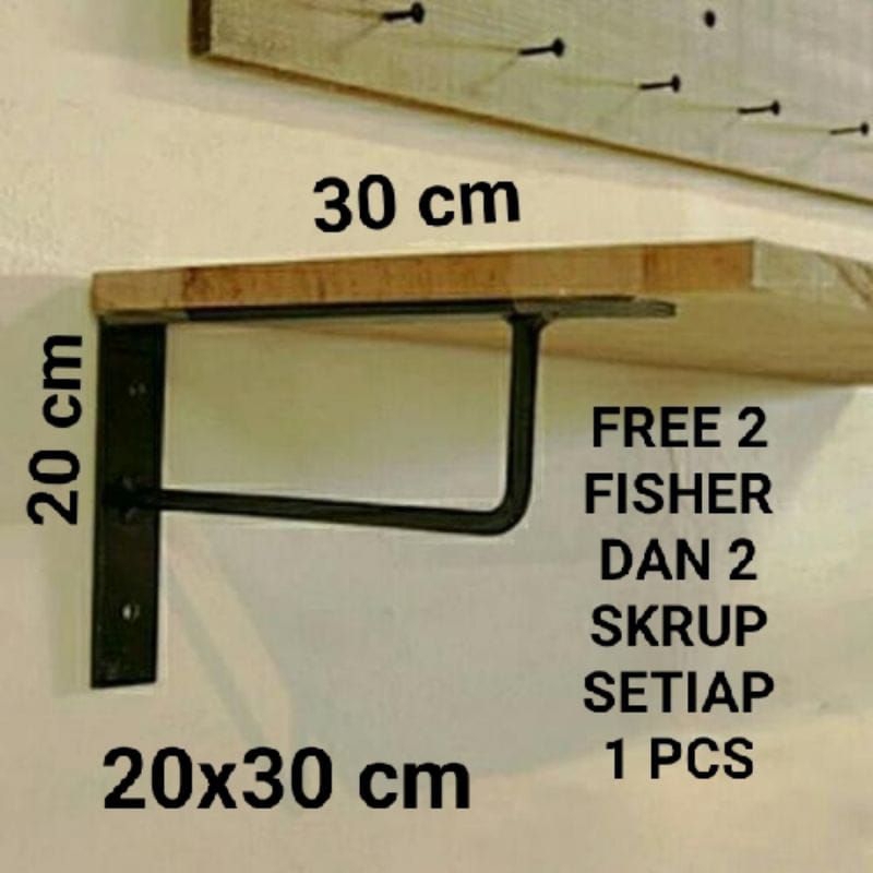 Rak dinding Siku rak ambalan rak bracket rak besi rak penyangga rak besi siku, rak bumbu rak sepatu 