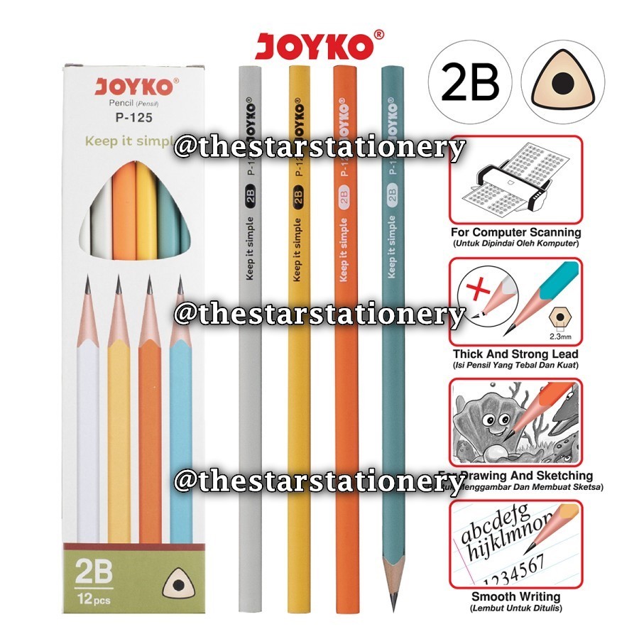 

(1 Biji) GROSIR Pensil JOYKO P-125 Keep It Simple / Pencil Joyko 2B P-125 (1 Biji)