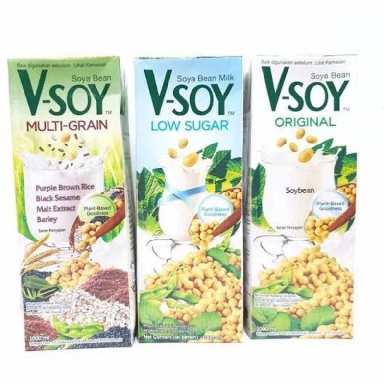 

Baru♪ susu vsoy 1 liter multi grain/original/low sugar 78
