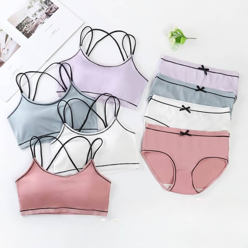 Brother's Shop  Bra Set Bralette Wanita Sexy Import Bra Set Musim Panas Bra Celana Dalam Katun 10057