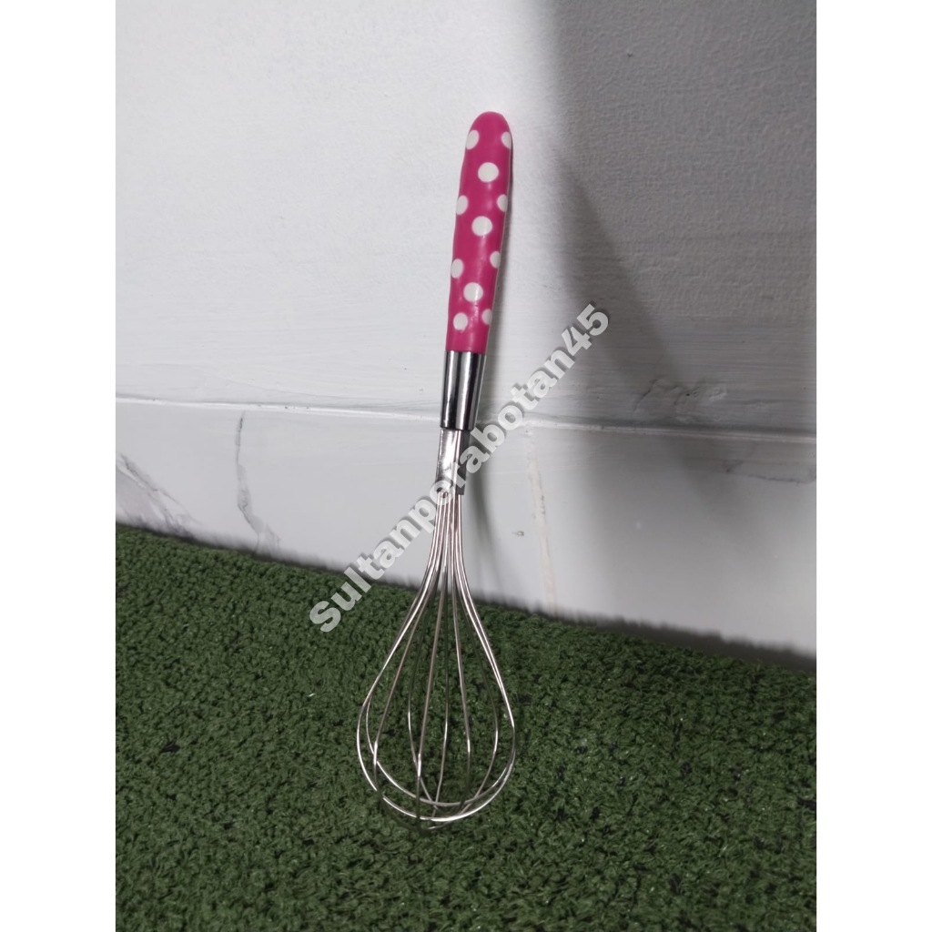 Pengocok telur polkadot - whisk steinless steel model