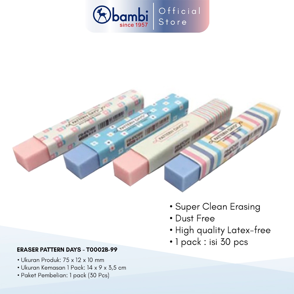 

Bambi Penghapus Edisi Eraser Bambi Special Colour Isi 30 pcs Original