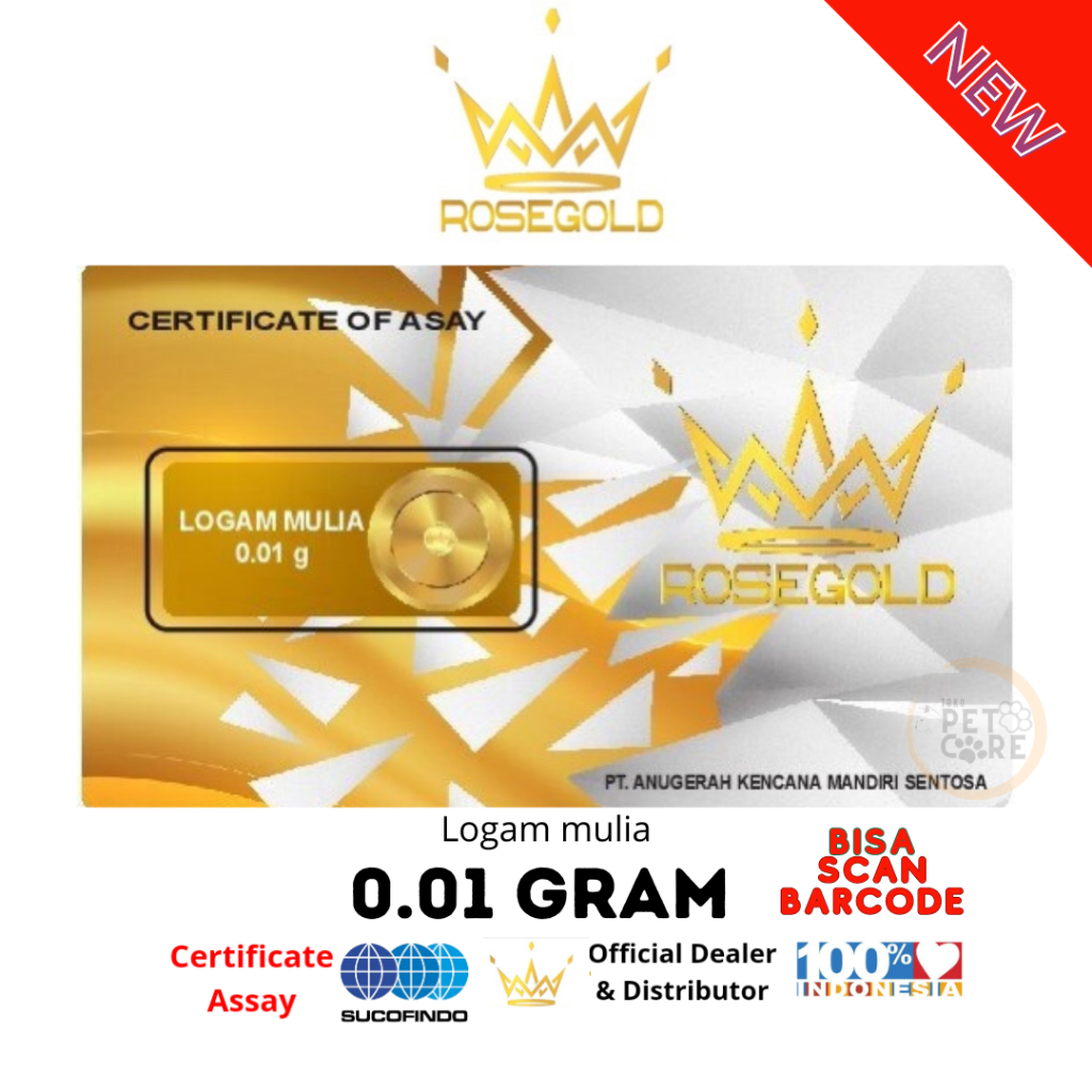 ROSE GOLD 0.01 GRAM LOGAM MULIA EMAS MINI