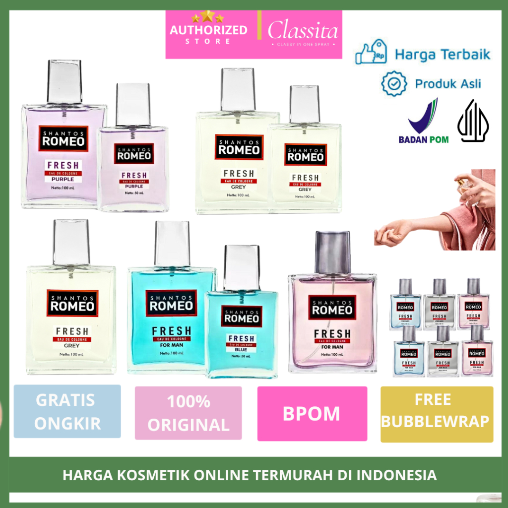 𝐂𝐋𝐀𝐒𝐒𝐈𝐓𝐀.𝐈𝐃 - Shantos Romeo Parfume Tahan Lama | Parfum Pria | Farfum Cowok | Farfum Cowok Wangi Tah