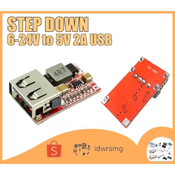 DC-DC Step Down Buck Module Mobile Charger 2A 5V Stepdown Modul Cas HP Penurun Tegangan INPUT DC 6-2