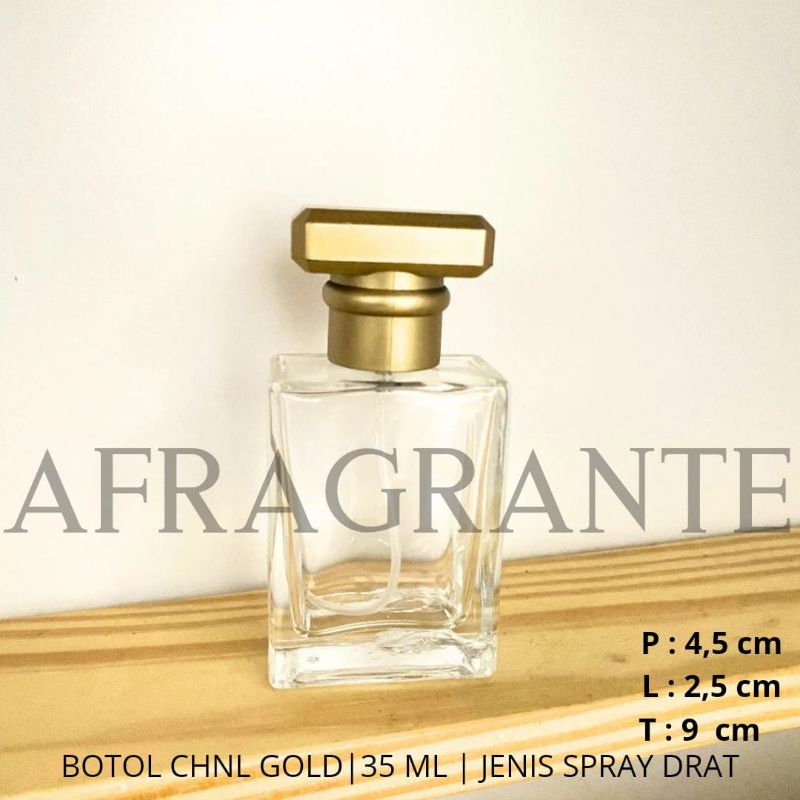 botol parfum chnl gold 30 ml drat- botol parfum mewah gold- bottle perfume 30 ml- botol parfum isi ulang 30 ml