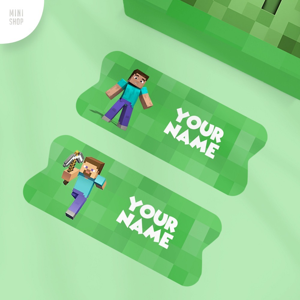 

Stiker Nama Custom Waterproof Minecraft Steve