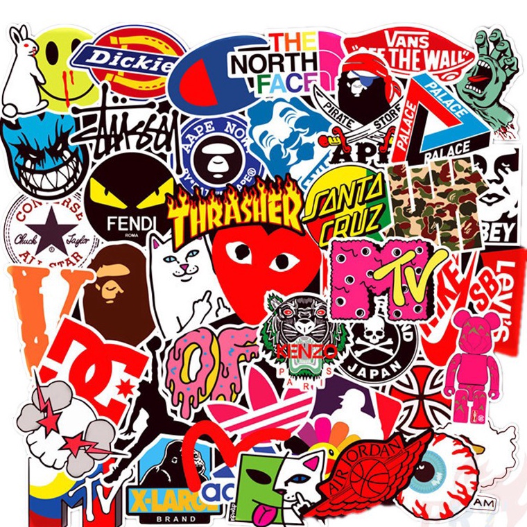 

COD❇ 50 pcs STIKER LOGO hypebeast graffiti Sticker Vinyl Laptop Waterproof DIY HP motor helm mobil ipad tablet vrpd8