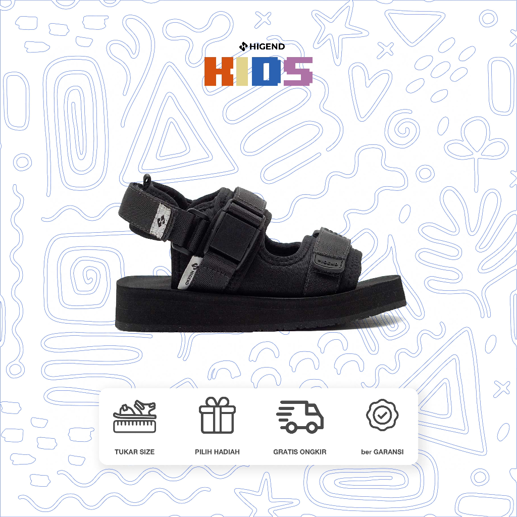 Higend Kids - Nifty Prime Fullblack - Sandal Traveling Anak