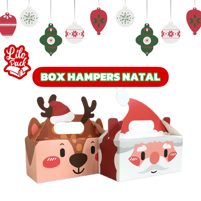 

Box Hampers Natal / Box Christmas / Kardus Hand Carry Snack Christmas uk. 19,7 x 9 x 21 cm