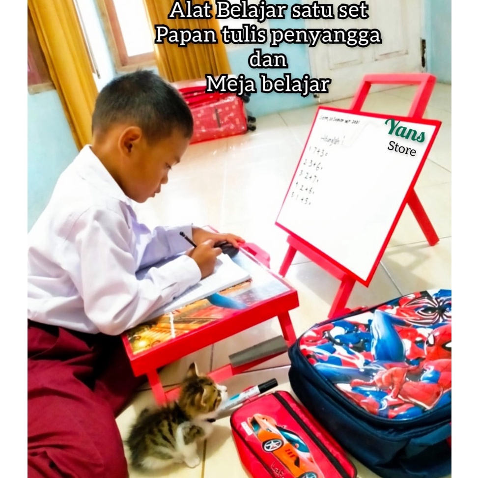 

[Produk 7P52] 1 set paket hemat alat tulis/papn tulis penyangga 30x40/meja belajar karakter/papan tulis murah/papantulis karakter/white board/papn tulis lengkap dan murah qbkne