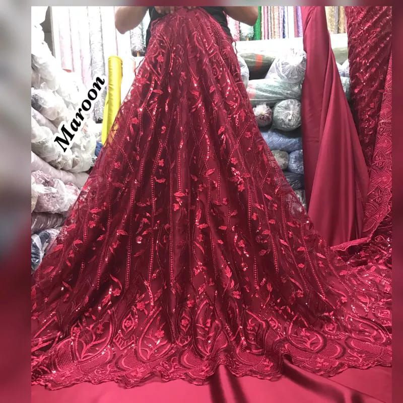 Bahan/Kain Tile Zuhair Payet / Tulle Payet / Bahan Tile Kebaya