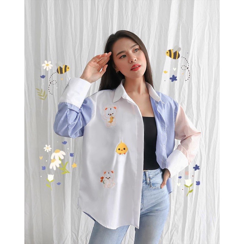 SOVLO PIPPA SHIRT Kemeja Wanita Kece Dua Warna