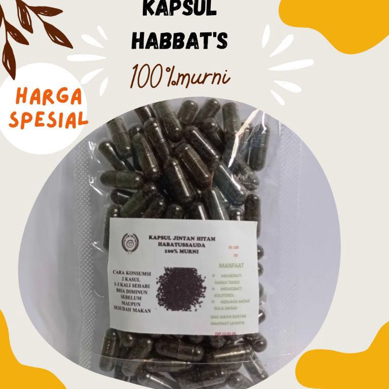 

JINTAN HITAM KAPSUL/HABBATUSSAUDA ISI 100 KEMASAN STANDING POUCH 79