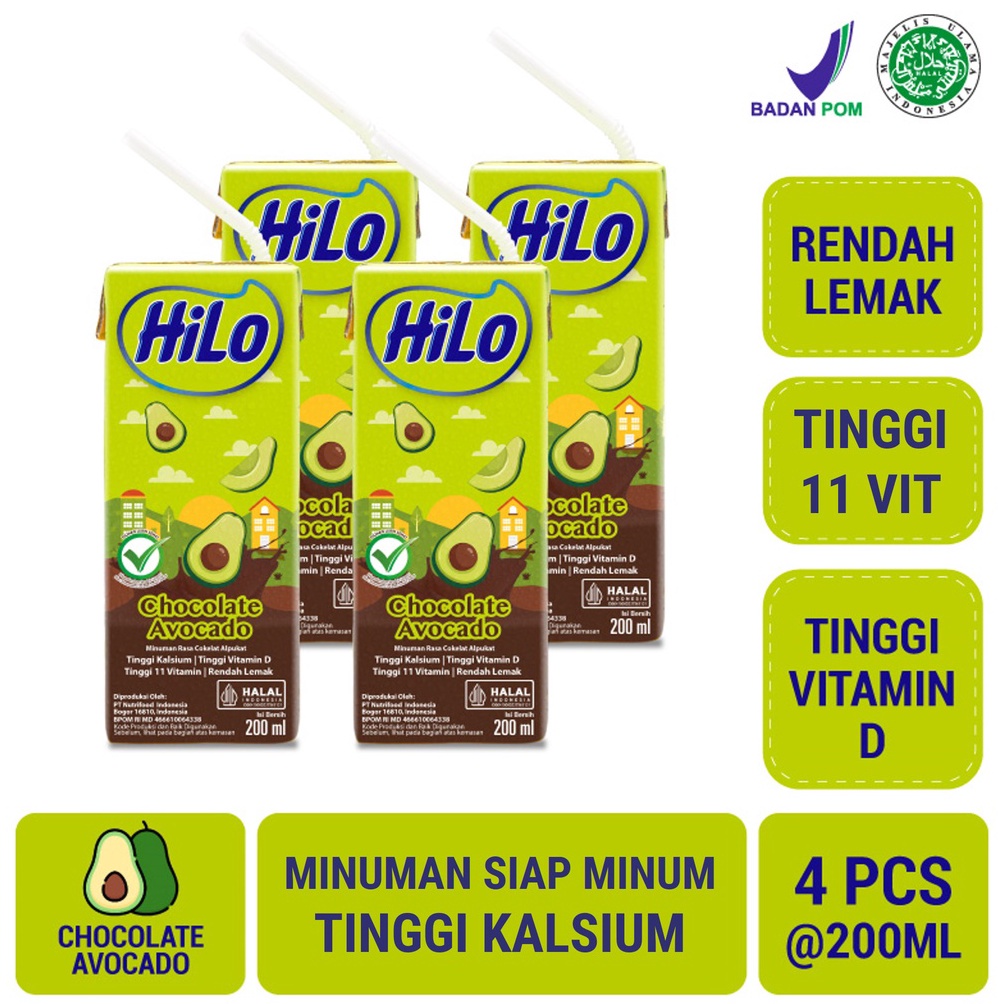

Harga Spesial - 4 Pack - HiLo UHT Chocolate Avocado Ready to Drink 200ml - Minuman Siap Minum Tinggi Kalsium aajqn