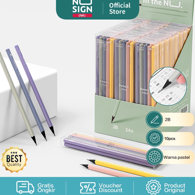

[♕H36/] Nusign Graphite Pencil / Pensil 2B Warna Lucu Non Toxic NS724 [138]