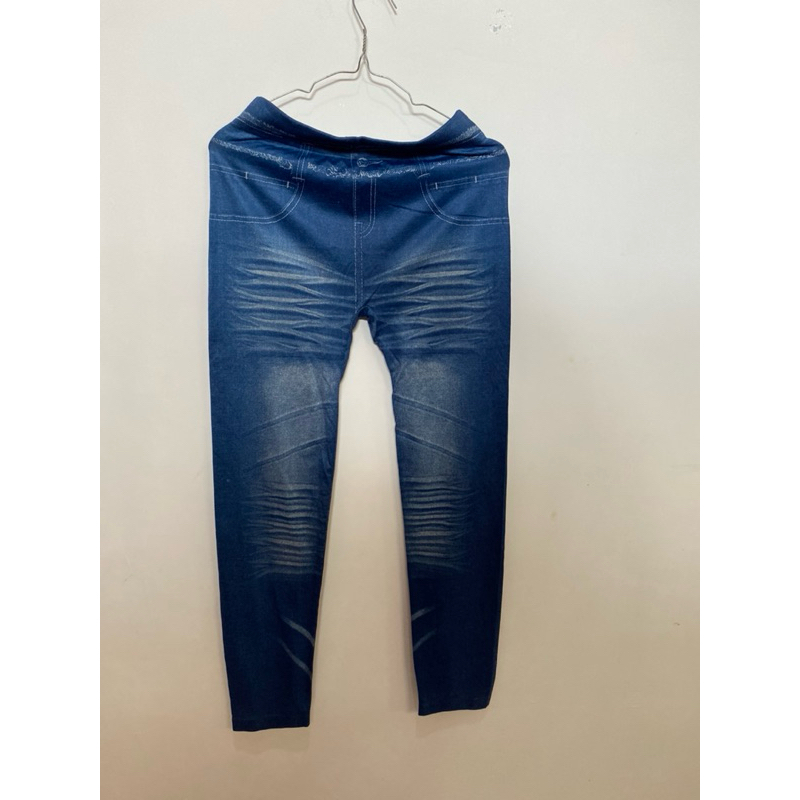 Legging Motif Jeans Denim Kain Celana Preloved