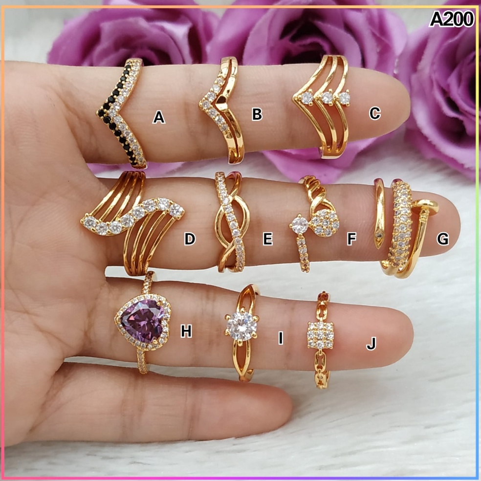 Cincin xuping cincin dewasa mata ungu mewah perhiasan lapis emas gold A200 w8gnw