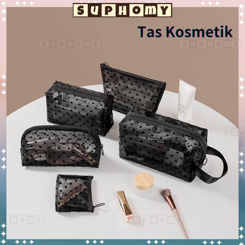 Tas make up Tas Kosmetik/Tas Kosmetik Travel Transparan /Tas makeup aesthetic/Pouch make up/ Tas mak