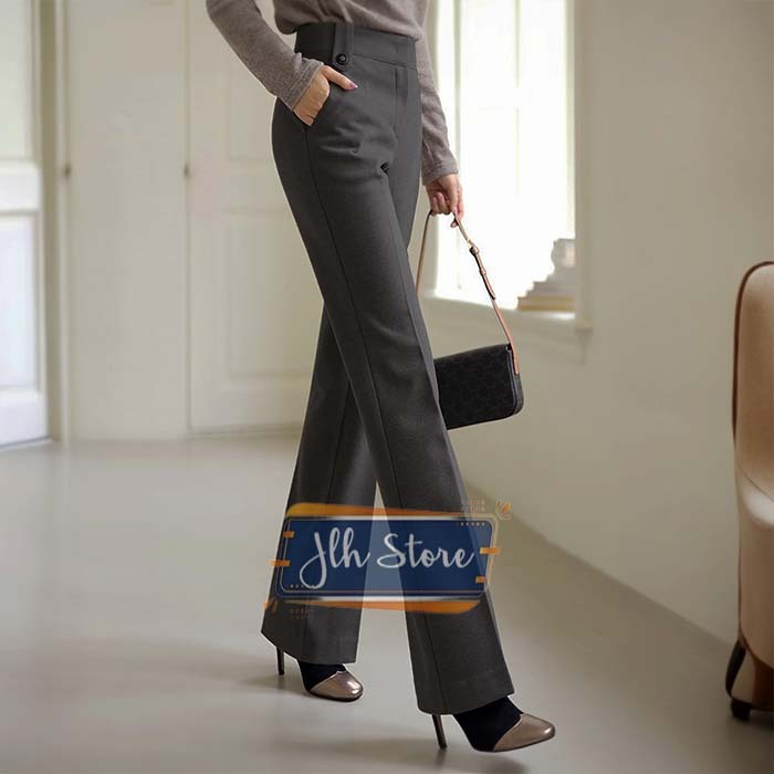 Jlh Store - Celana Panjang Formal Wanita Celana Cutbray Slacks Trousers Kekinian Terbaru