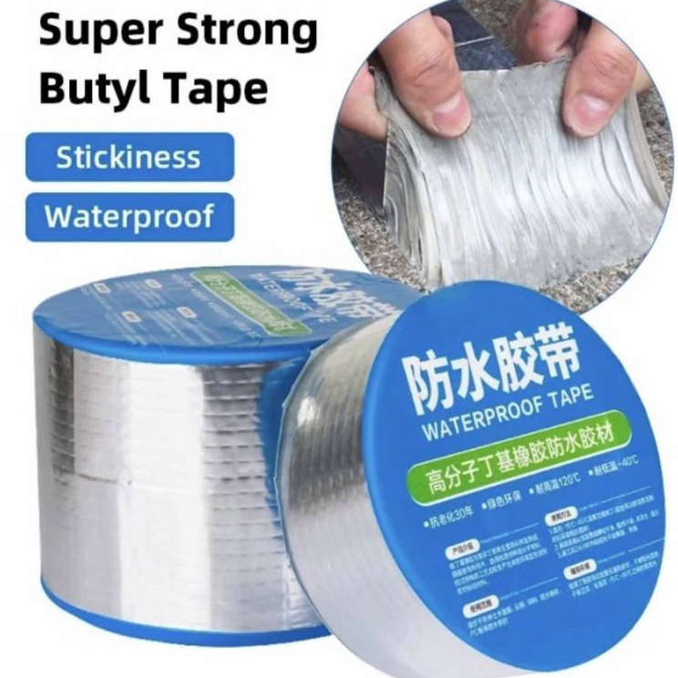 

❊Buruan Beli➠ Waterproof Tape/Lakban Anti Bocor/Lem Anti Air Aluminium Foil Butyl Super I84 ❈