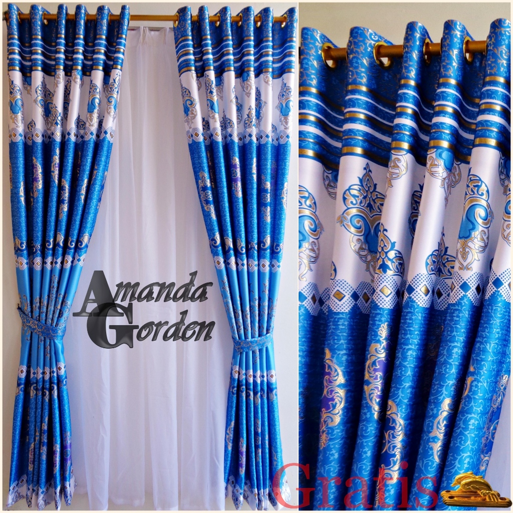 Gorden Pintu Jendela KAMAR Minimalis Kain Blackout  Tebal  panjang230cm